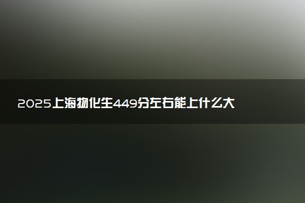 2025上海物化生449分左右能上什么大学 可以报考的院校名单