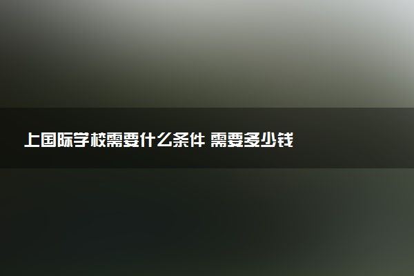 上国际学校需要什么条件 需要多少钱