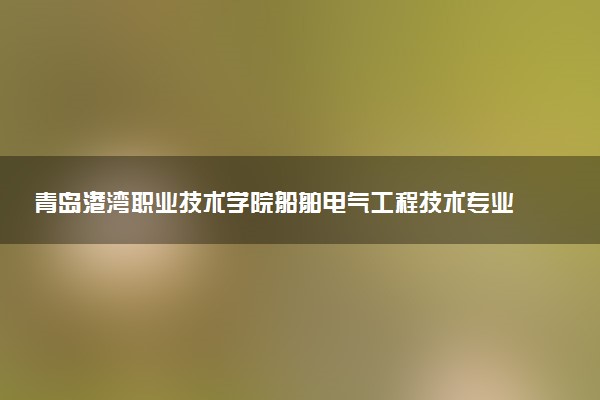 青岛港湾职业技术学院船舶电气工程技术专业怎么样 录取分数线多少