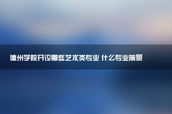 德州学院开设哪些艺术类专业 什么专业前景好