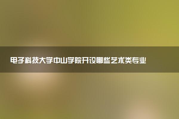 电子科技大学中山学院开设哪些艺术类专业 什么专业前景好