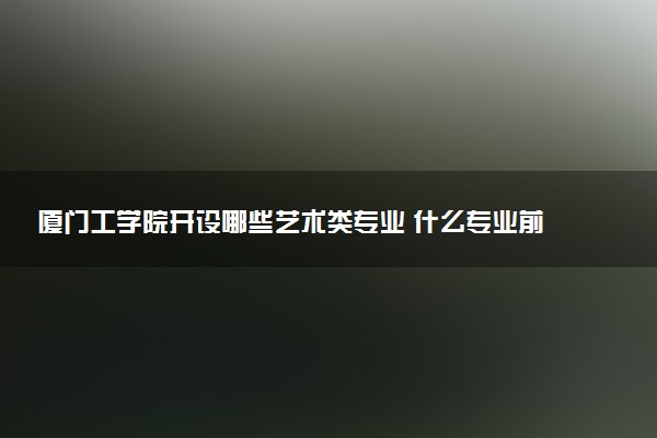 厦门工学院开设哪些艺术类专业 什么专业前景好