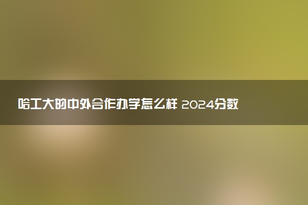 哈工大的中外合作办学怎么样 2024分数线是多少