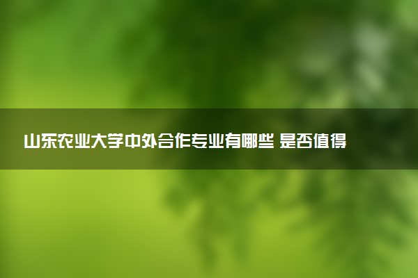 山东农业大学中外合作专业有哪些 是否值得报考