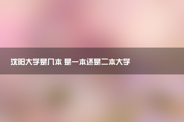 沈阳大学是几本 是一本还是二本大学