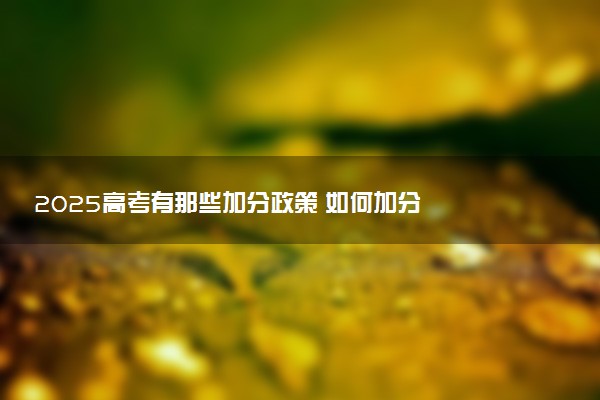 2025高考有那些加分政策 如何加分