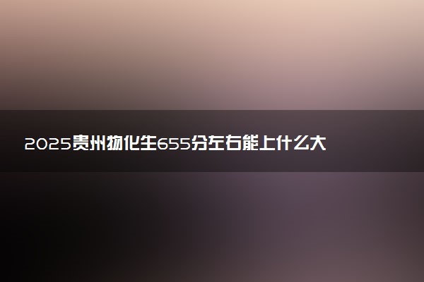 2025贵州物化生655分左右能上什么大学 可以报考的院校名单