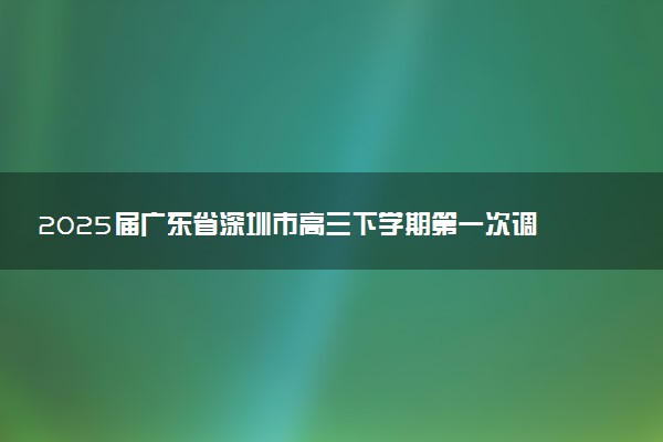 2025届广东省深圳市高三下学期第一次调研考试试题及答案汇总