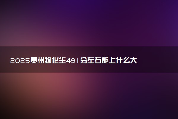 2025贵州物化生491分左右能上什么大学 可以报考的院校名单