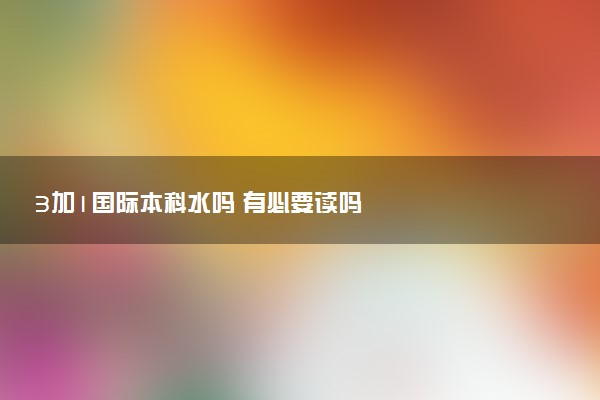 3加1国际本科水吗 有必要读吗