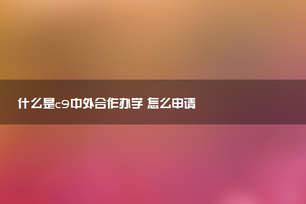 什么是c9中外合作办学 怎么申请