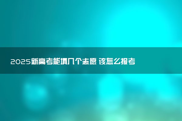 2025新高考能填几个志愿 该怎么报考
