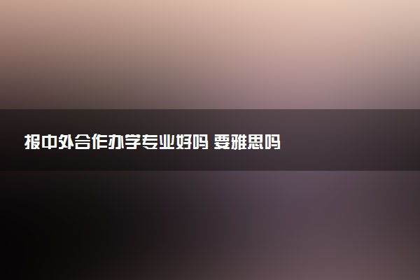 报中外合作办学专业好吗 要雅思吗
