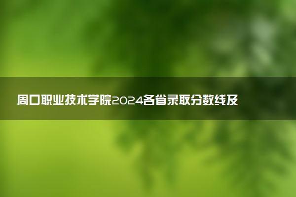 周口职业技术学院2024各省录取分数线及最低位次是多少