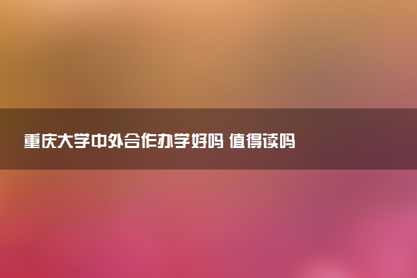 重庆大学中外合作办学好吗 值得读吗