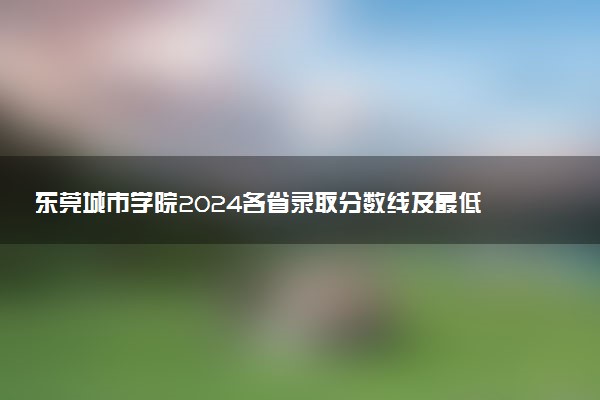 东莞城市学院2024各省录取分数线及最低位次是多少