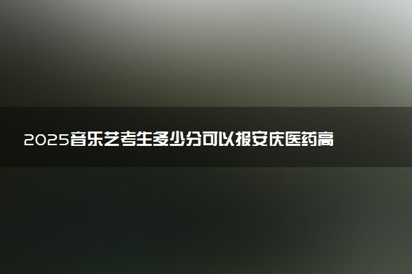 2025音乐艺考生多少分可以报安庆医药高等专科学校