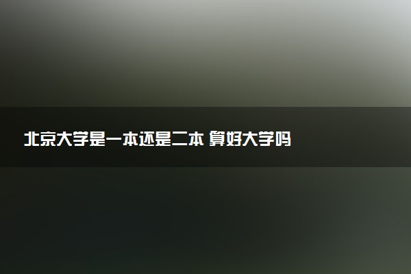 北京大学是一本还是二本 算好大学吗