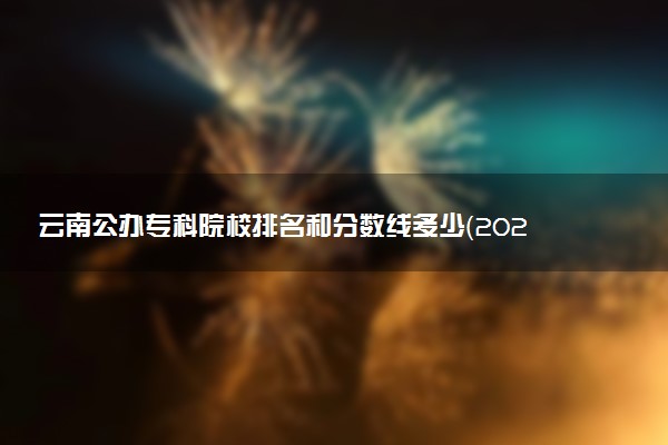 云南公办专科院校排名和分数线多少（2025年参考）