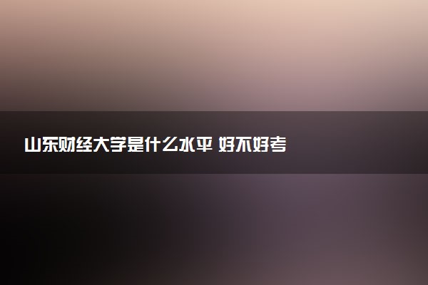 山东财经大学是什么水平 好不好考