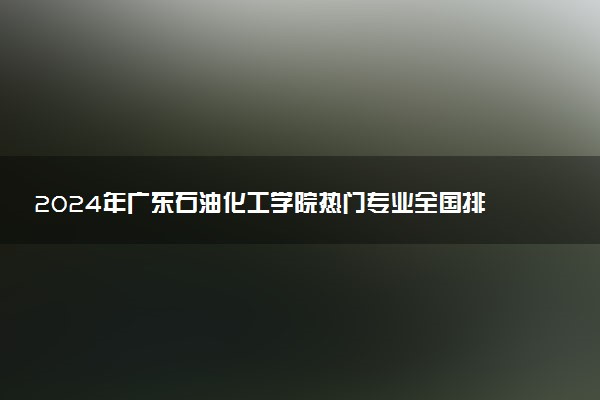 2024年广东石油化工学院热门专业全国排名 有哪些专业比较好