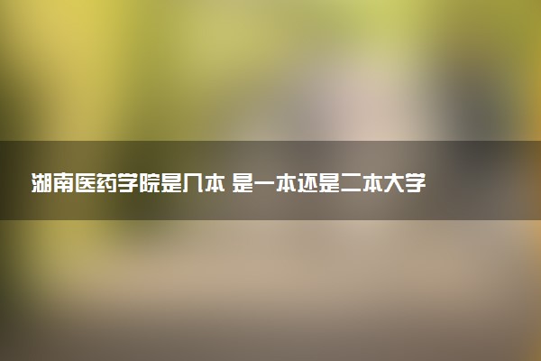 湖南医药学院是几本 是一本还是二本大学
