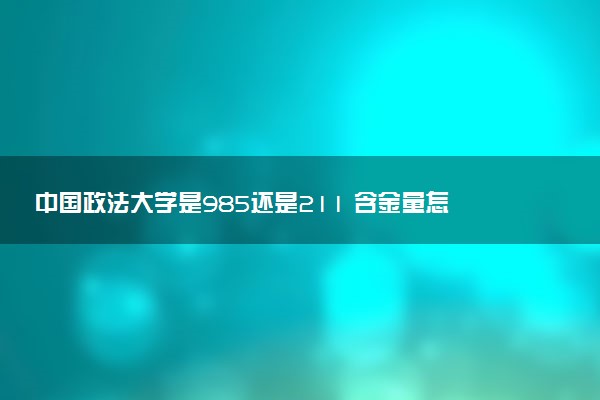 中国政法大学是985还是211 含金量怎么样