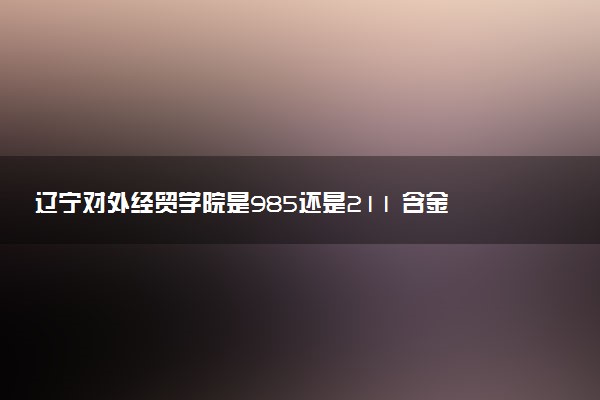 辽宁对外经贸学院是985还是211 含金量怎么样