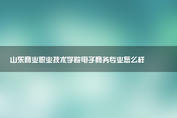 山东商业职业技术学院电子商务专业怎么样 录取分数线多少