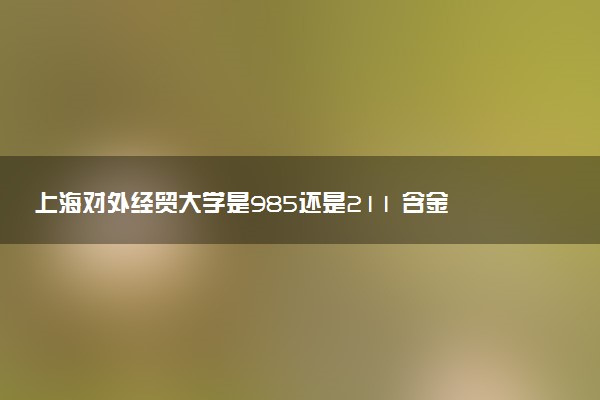 上海对外经贸大学是985还是211 含金量怎么样