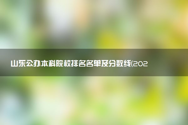 山东公办本科院校排名名单及分数线(2025年参考)