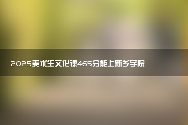 2025美术生文化课465分能上新乡学院吗