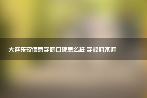 大连东软信息学院口碑怎么样 学校好不好