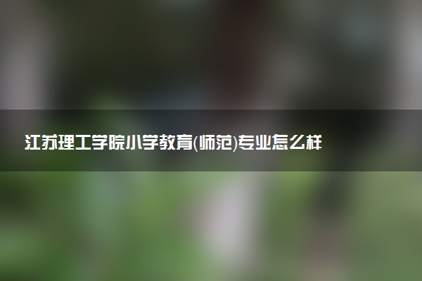 江苏理工学院小学教育（师范）专业怎么样 录取分数线多少