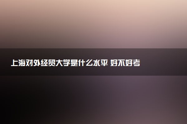 上海对外经贸大学是什么水平 好不好考