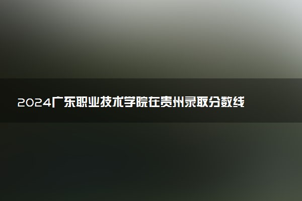 2024广东职业技术学院在贵州录取分数线 各专业分数及位次