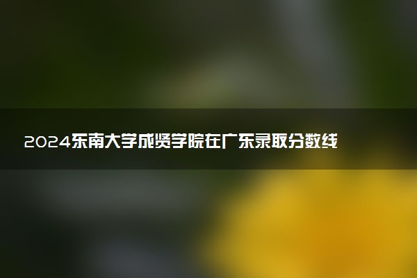 2024东南大学成贤学院在广东录取分数线 各专业分数及位次