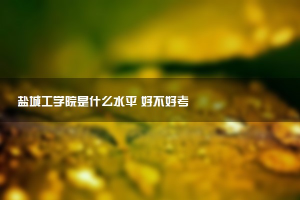 盐城工学院是什么水平 好不好考