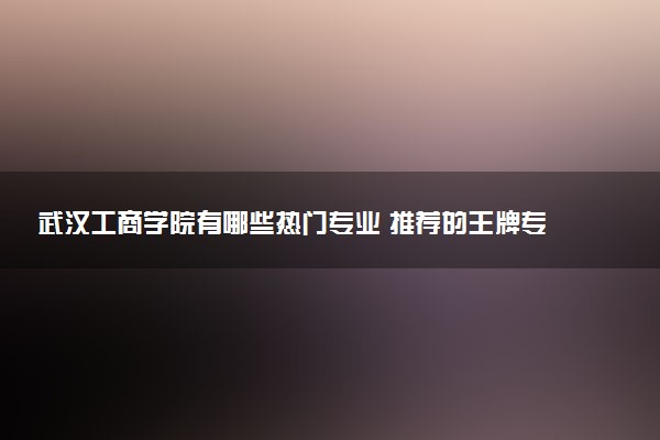武汉工商学院有哪些热门专业 推荐的王牌专业