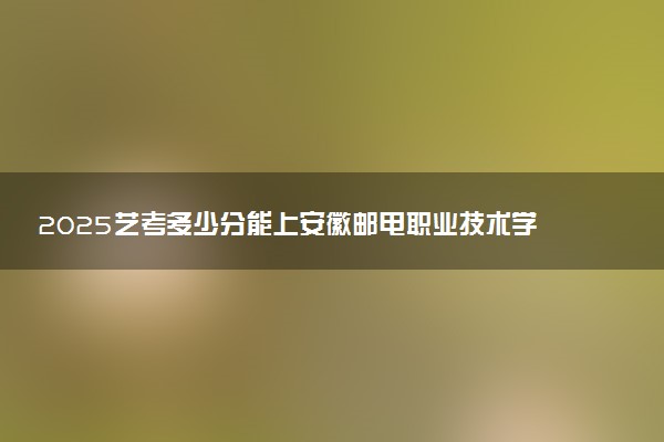 2025艺考多少分能上安徽邮电职业技术学院 最低分数线是多少
