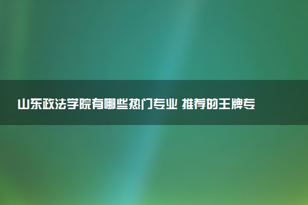 山东政法学院有哪些热门专业 推荐的王牌专业