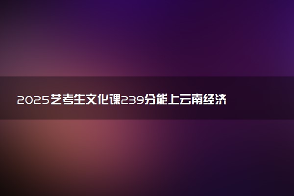 2025艺考生文化课239分能上云南经济管理学院吗