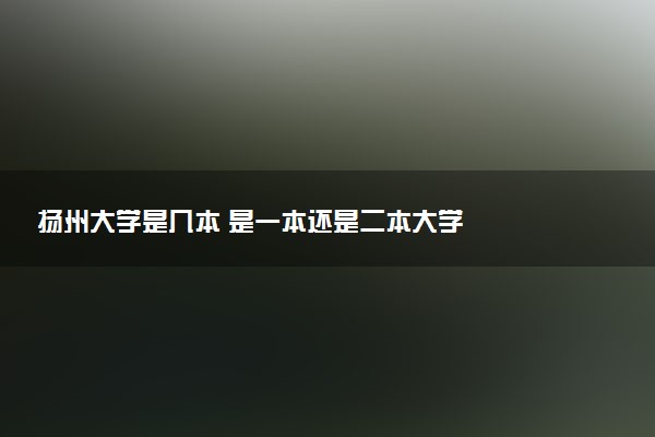 扬州大学是几本 是一本还是二本大学