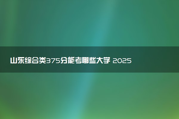 山东综合类375分能考哪些大学 2025考生稳上的大学名单