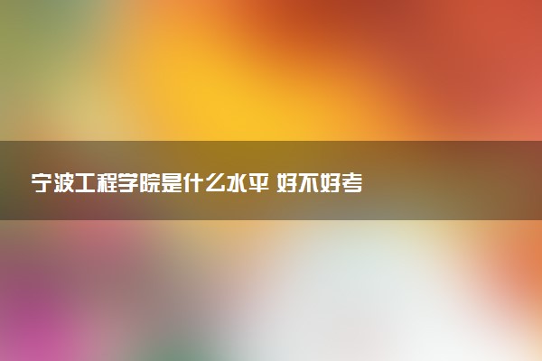 宁波工程学院是什么水平 好不好考