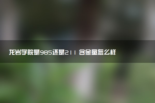 龙岩学院是985还是211 含金量怎么样