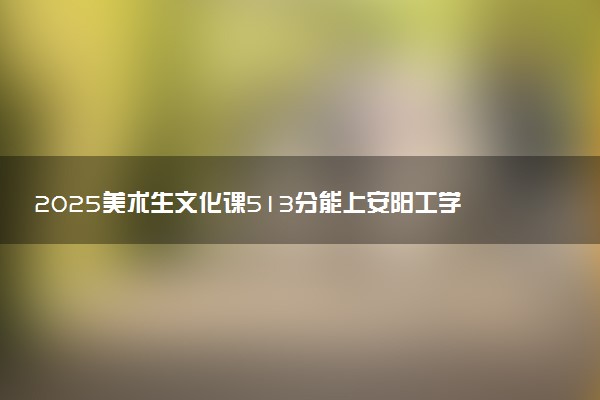 2025美术生文化课513分能上安阳工学院吗