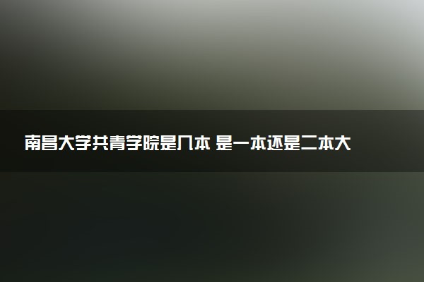 南昌大学共青学院是几本 是一本还是二本大学