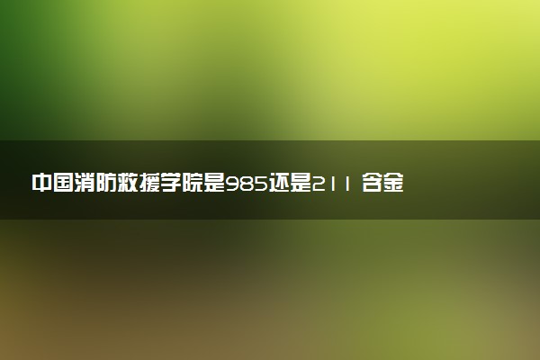 中国消防救援学院是985还是211 含金量怎么样