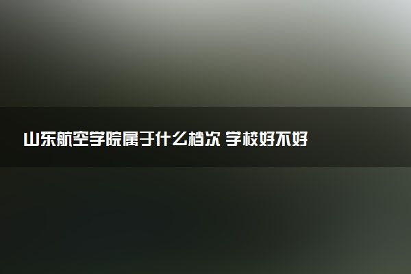 山东航空学院属于什么档次 学校好不好